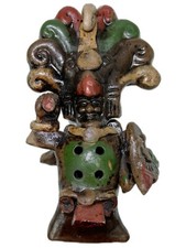 Mayan Flute Aztec Whistle Folk Art Clay Tribal Native 6” x 4” picture