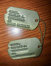 WWII US Army Dog Tags w/ Chain Charles J. Cibik US52558863 Roman Catholic picture