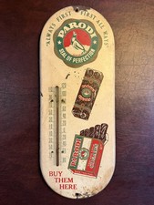 Vintage 1950s PARODI Cigars Tin Advertising Sign Thermometer WORKS Tobacco picture