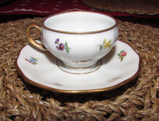 Antique Delicate Koenigszelt Silesia Germany Porcelain Demitasse Cup & Saucer Se picture