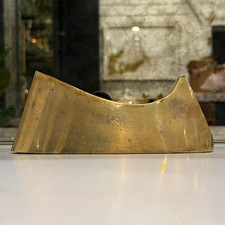 Vintage 1970s Sculptural Brass Tape Dispenser Modernist MCM Executive Desk picture