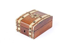 Antique Victorian Rosewood & Bone Pique Top Box, c. 1870 picture