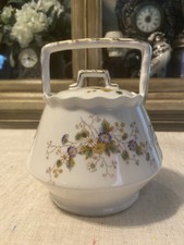 Antique 1892/1907 T&V Limoges French Porcelain BiscuitJar Handpainted Wildflower picture