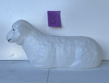 Vintage Huge XXL Life Sized Nativity Sheep Lamb Blow Mold 28” With  Light cord B picture
