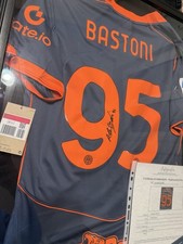 ALESSANDRO BASTONI INTER STORE JERSEY AUTOGRAPHED AND CERTIFIED COA AUTOGRAPH. picture