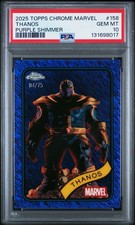 Topps 2025 Chrome Marvel Thanos #158 Purple Shimmer PSA 10 /75 picture