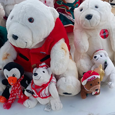 Coca-Cola Polar Bear, Penguin & Walrus Plush Advertising Stuffed Animals W/R picture