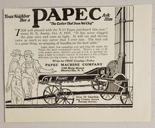 1928 Print Ad Papec N-13 Cutter Farm Machine Made in Shortsville,New York picture