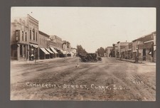 Clark SOUTH DAKOTA RPPC c1920 MAIN STREET Stores FORD DEALERSHIP SD picture