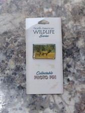 North American Wildlife Elk and Calf Series Collectible Vintage Photo Pin picture