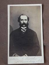 Edwin A Brooks NYC Merchant 1853 Crystal Palace Exhibitor Antique CDV Photo picture