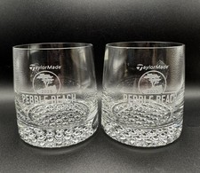2025 Pebble Beach Invitational Rocks Whiskey Glass Golf Memorabilia, Set of 2 picture