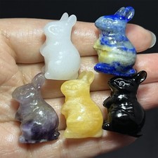 5pcs Natura Mixed rabbit skull quartz crystal skull Figurines gem Random 1.2