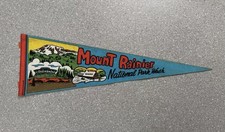 Vintage Mount Rainier National Park Wash Felt Pennant Mountain Lodge 26 Inch picture