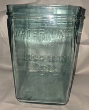 Delco Light Exide Battery Co Clear Blue Glass Battery Jar Embossed Xc13 picture