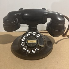 Vintage 1930s Bell Systems Western Electric D1 Rotary Desk Phone Metal Base picture
