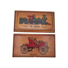 Vintage Wood Plank Artwork Featuring The General Train And Maxwell Car picture