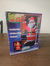 GIANT AIRBLOWN INFLATABLE SANTA LIGHTED YARD DECOR 8FT GEMMY 2003 NEW picture
