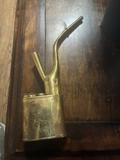 Old Vtg Antique Chinese Engraved Brass Smoking Pipe  picture