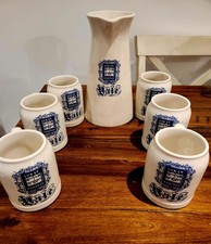 1930's Yale College Cooperative 1930's Pitcher And Six Tumblers picture