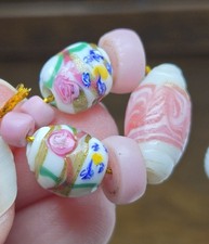 Fancy Rare Floral Antique Venetian Glass Trade Bead African BEADS  picture
