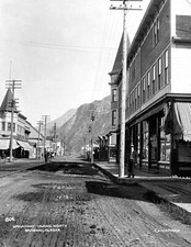 Early 1900's Broadway, Skagway, Alaska Vintage Photograph 8.5