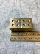 VINTAGE PAIR OF BRASS DICE  1 1/4”  picture