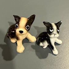 Retired Vintage Hagen Renaker Miniature Boston Terrier Dog Mini Figure 1.0” picture
