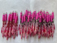 40 Pcs Breast Cancer Awareness Pen Ribbon 30 Black 10 Pink Ink Retractable Grip picture