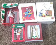 Vintage Looney Tunes Christmas Ornament Lot of 5 Bugs Bunny Daffy Duck Hallmark picture