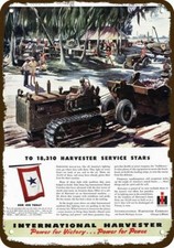 1944 INTERNATIONAL BULLDOZER WWII Seebees Vnt-Look DECORATIVE REPLICA METAL SIGN picture
