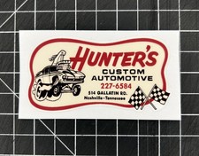 Hunter’s Custom Automotive Vintage Hot Rod Racing Decal Sticker Nashville picture