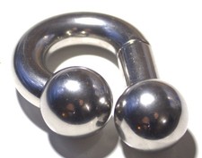 00g 3/4 Reverse Prince Albert Jewelry Mollusk Heavy Barbell Double 19mm Ball Hot picture