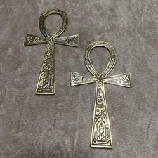 2-Brass Ankh Altar Tile (6.5 Inches) Egyptian symbol of eternal life picture