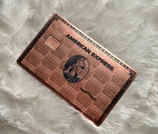 Customizable Metal AMEX Card Small Chip Slot & Mg Strip - Rose Gold Design picture