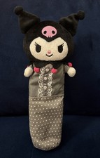 Vintage Sanrio Kuromi Plush Pen Pencil Case Pouch 2009 Licensed Clean RARE picture