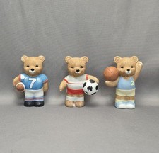 VTG Homco Miniature Bear Figurines #1408 Football,Basketball,Soccer picture
