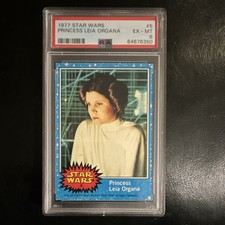 Topps 1977 Star Wars #5 Princess Leia Organa PSA 6 Graded Card PSA 6 picture