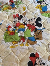 Vintage 1970s Disney Mickey Mouse Donald Duck Bedspread Montgomery Ward 79 X 106 picture
