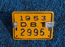 1953 DENVER Colorado BICYCLE License Plate Bike Tag picture