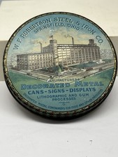 Antique W.F. Robertson Steel Iron Co Springfield Ohio Litho Advertising Tin picture
