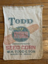 Vintage Todd Seed Corn Sack Hybrid Indiana SHIPS FREE IN THE USA picture
