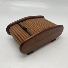Vintage Tambour Box - Roller Top SMALL Desktop Size VERY NICE picture