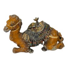 ANTIQUE 1900’s COLD PAINTED CAST METAL CAMEL INKWELL. ORIGINAL FINISH. NOTES picture