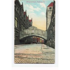 Vintage 1909 Bridge of Sighs Pittsburg PA Postcard Allegheny County Courthouse picture