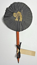 Antique 1920s Halloween Crepe Paper Rosette Black Cat Pencil Place Card Favor picture