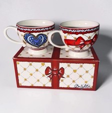 Brighton Love Heart Red Bow Coffee/Latte Mugs Set of 2 New in Gift Box picture