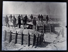 1900s CIVIL WAR GLASS NEGATIVE Petersburg VA Breastworks Confederate Fort Mahone picture