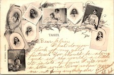 PRETTY WOMEN OF TAHITI : PHOTOS BY F. HOMES : CUTE MESSAGE : RPPC : 1907 picture