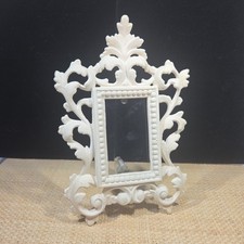 Vintage Ornate Cream Cast Iron Tabletop Picture Frame Iron Art JM54 Victorian picture